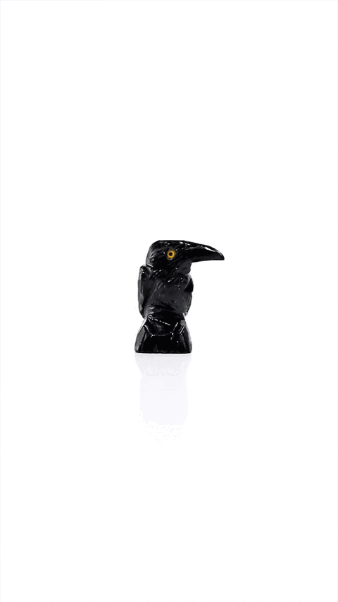 Raven Hand-Carved Onyx Figurine