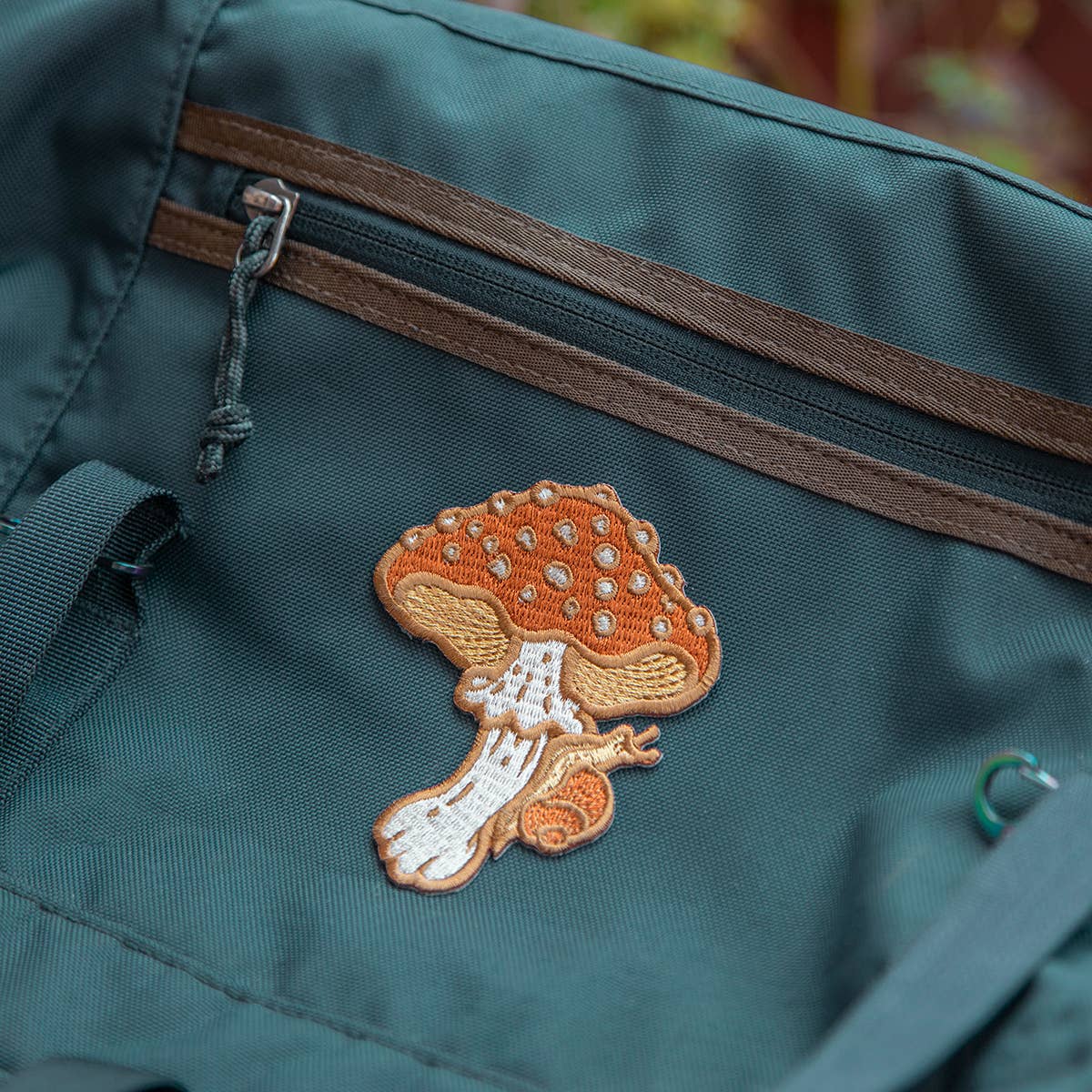 Mushroom and Snail Embroidered Patch - Iron on Patch