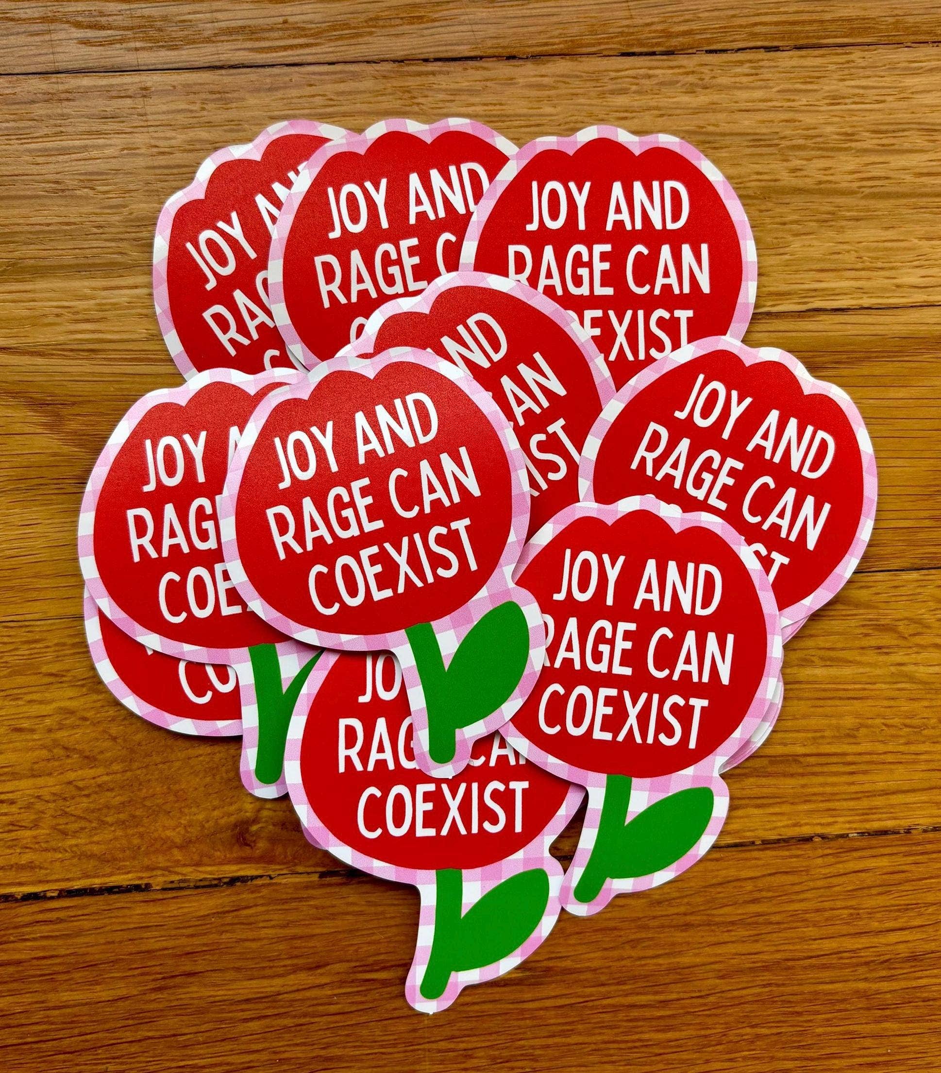 Anna Liz Heart Designs - Joy and Rage Can Coexist Sticker
