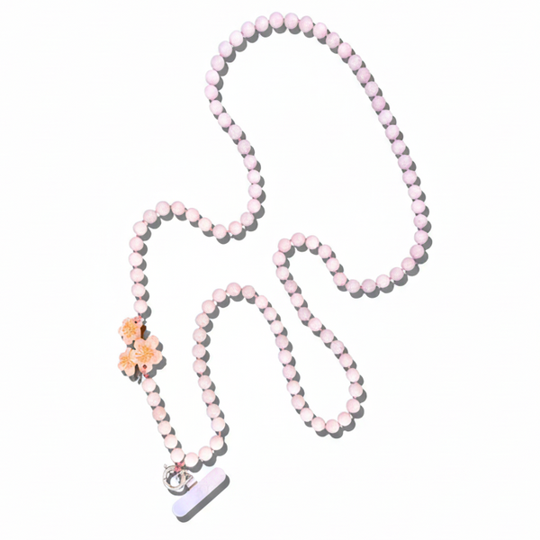 Solar Eclipse - Crossbody Phone Chain - Cherry Blossom - Rose Quartz
