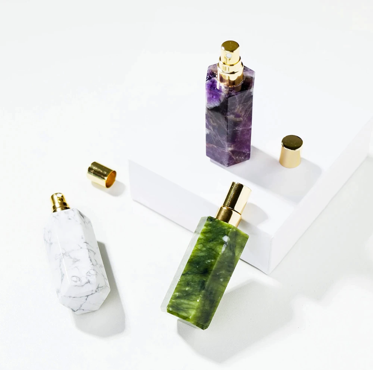 Natural Crystal Gem Perfume Bottles