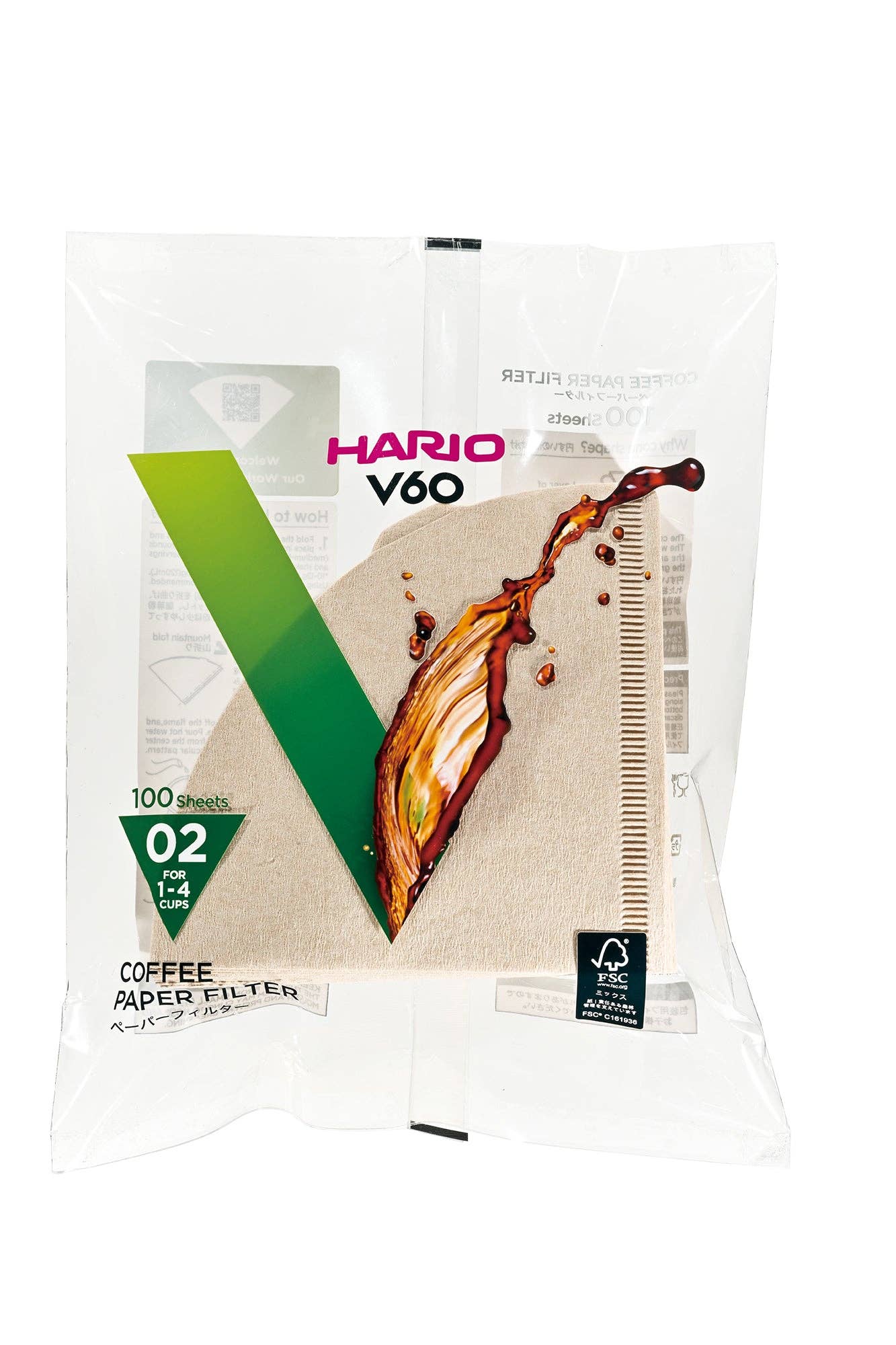 HARIO V60 Paper Filter Natural Brown (100 Sheets)