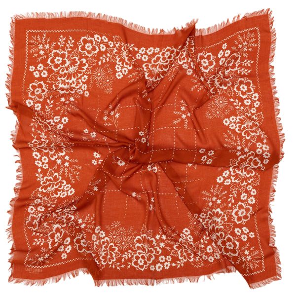 Oversize Fringe Bandana - Field in Chili