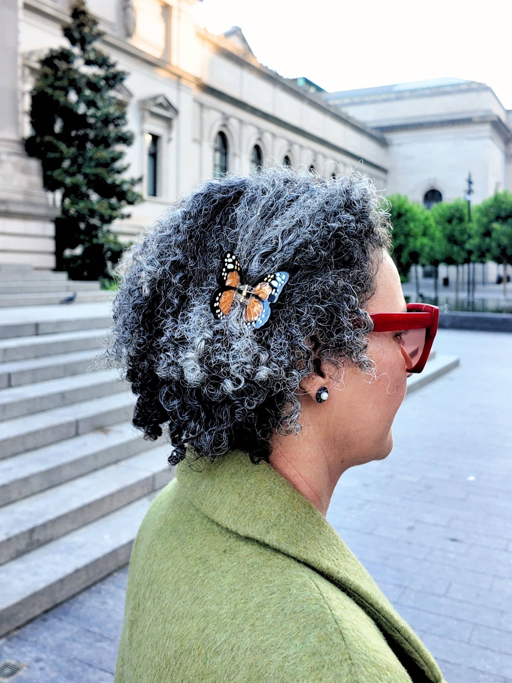 Solar Eclipse - Mini Monarch Butterfly Claw Hair Clip: Baby Blue - Limited Edition