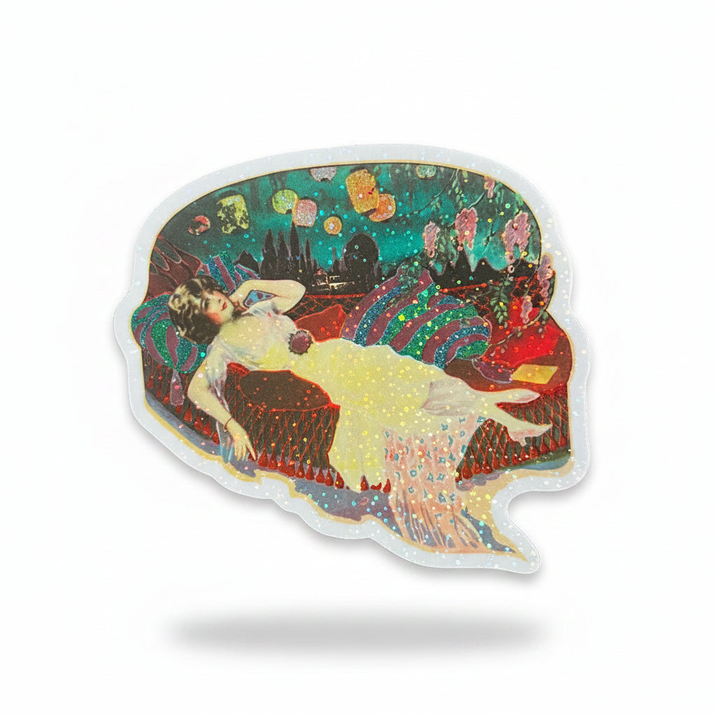 Lady Reclining on Hammock - Sticker