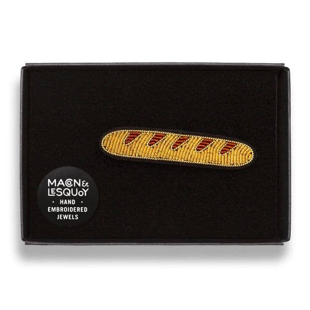 Macon & Lesquoy - Hand Embroidered brooch - Baguette
