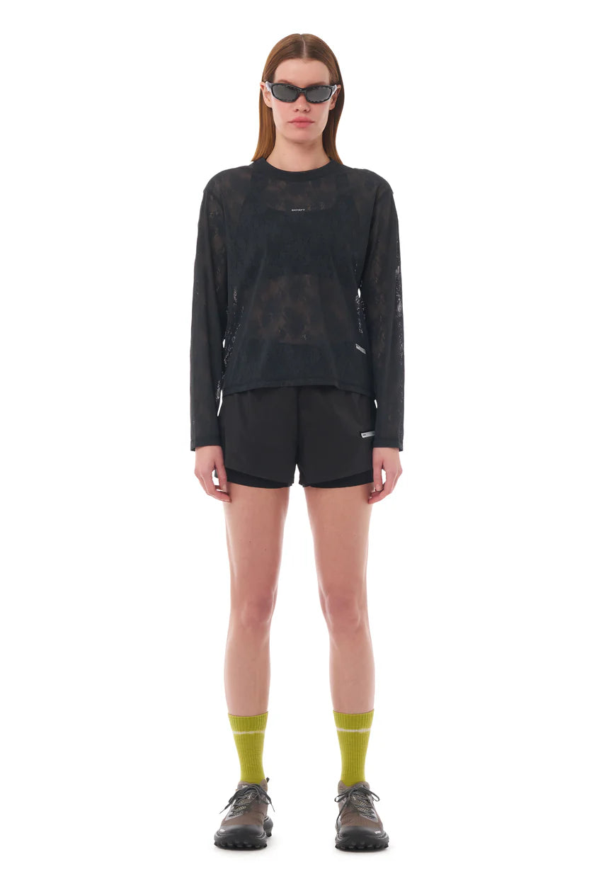 SATISFY - Women's Space-Lace Long Tee - Black