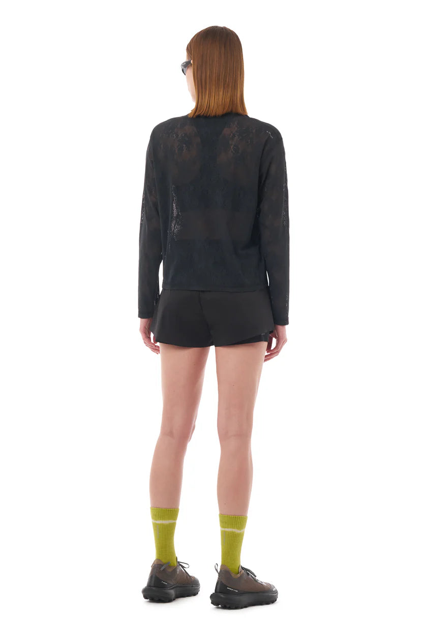 SATISFY - Women's Space-Lace Long Tee - Black