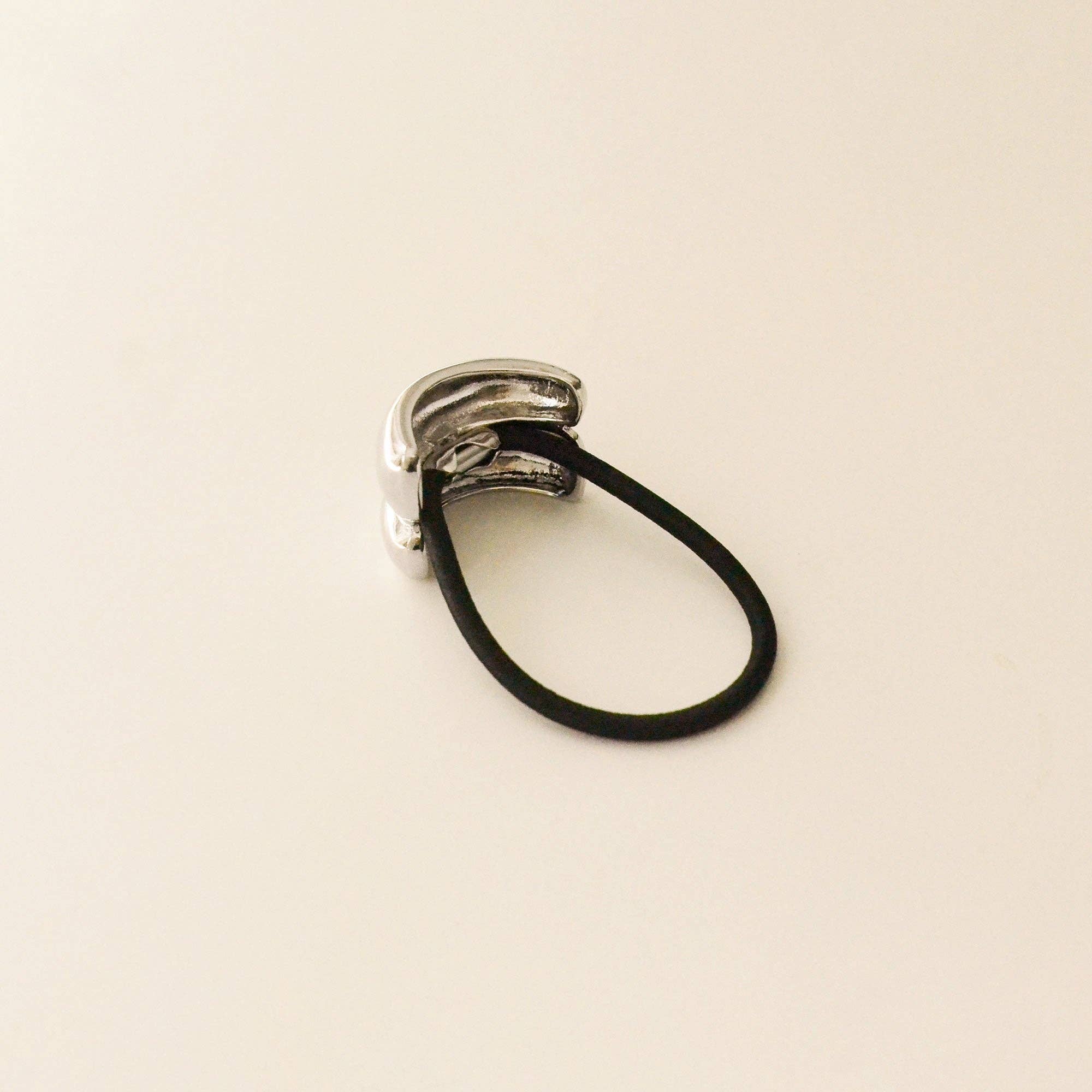 nar'sha - Mini Double Arch Metal Ponytail Hair Tie - Silver