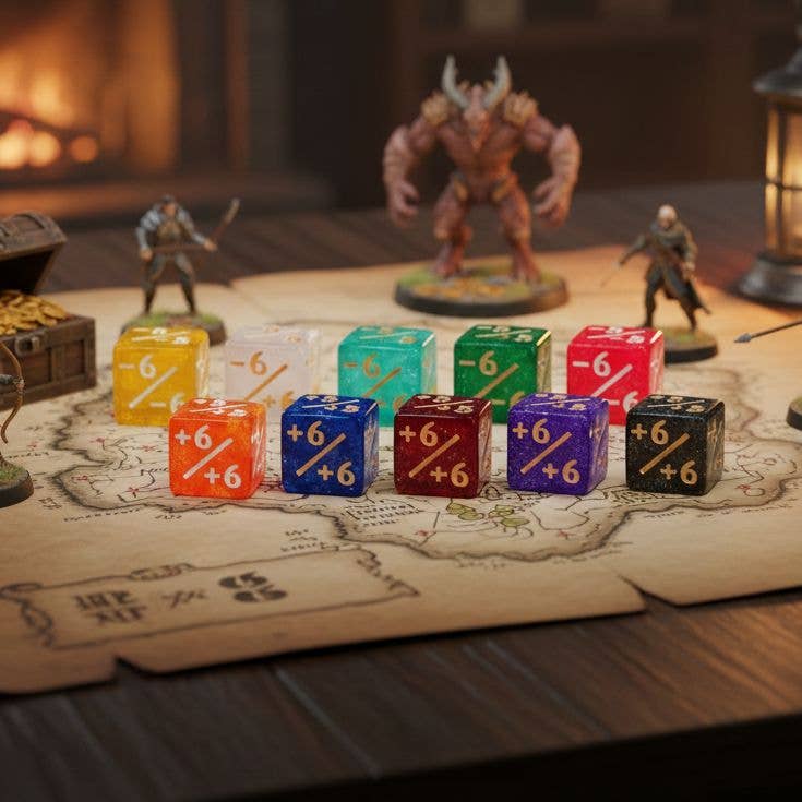 Magic The Gathering - Life Counter Dice Tokens - Black & White Set