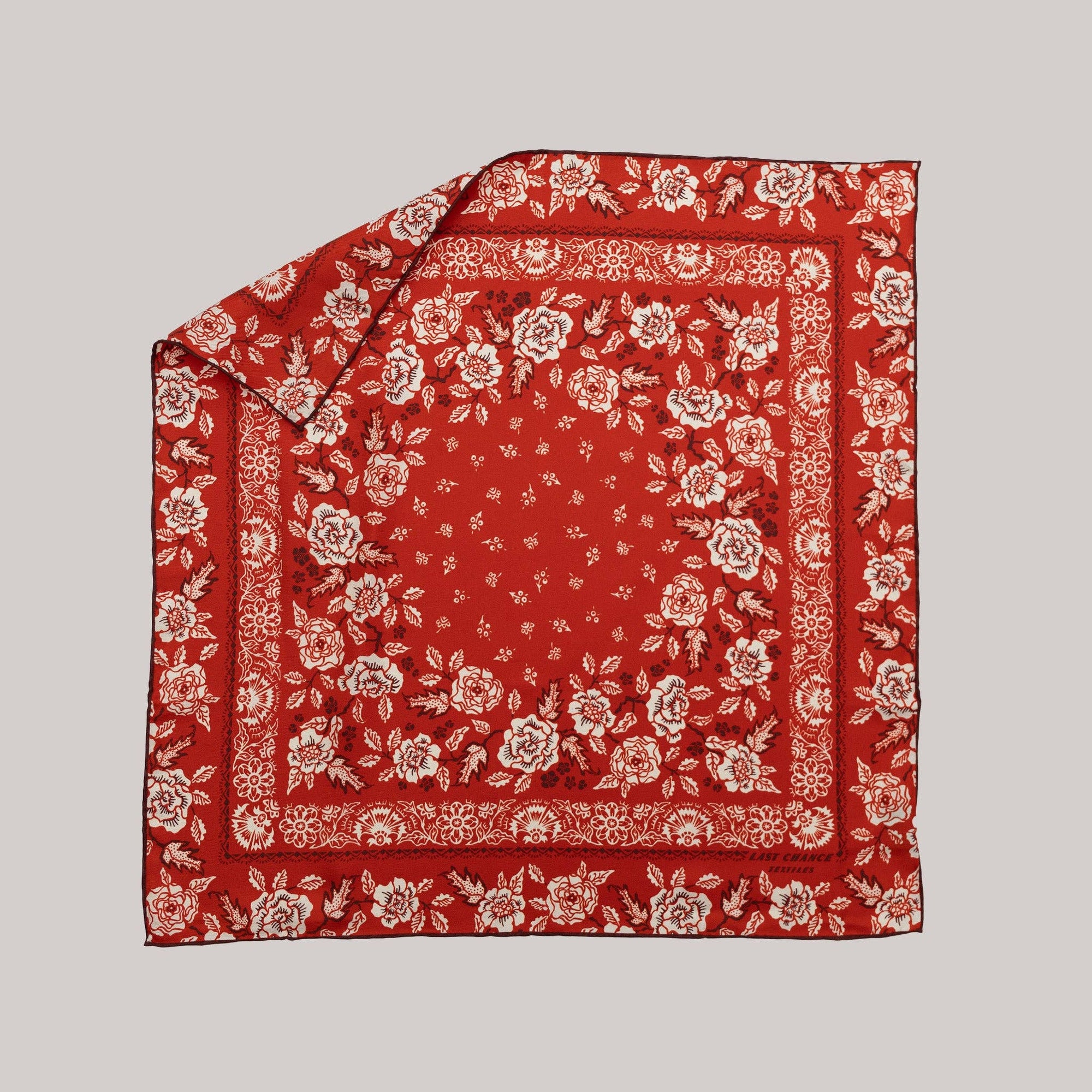 Silk Twill Scarf - Rosey in Red Hot