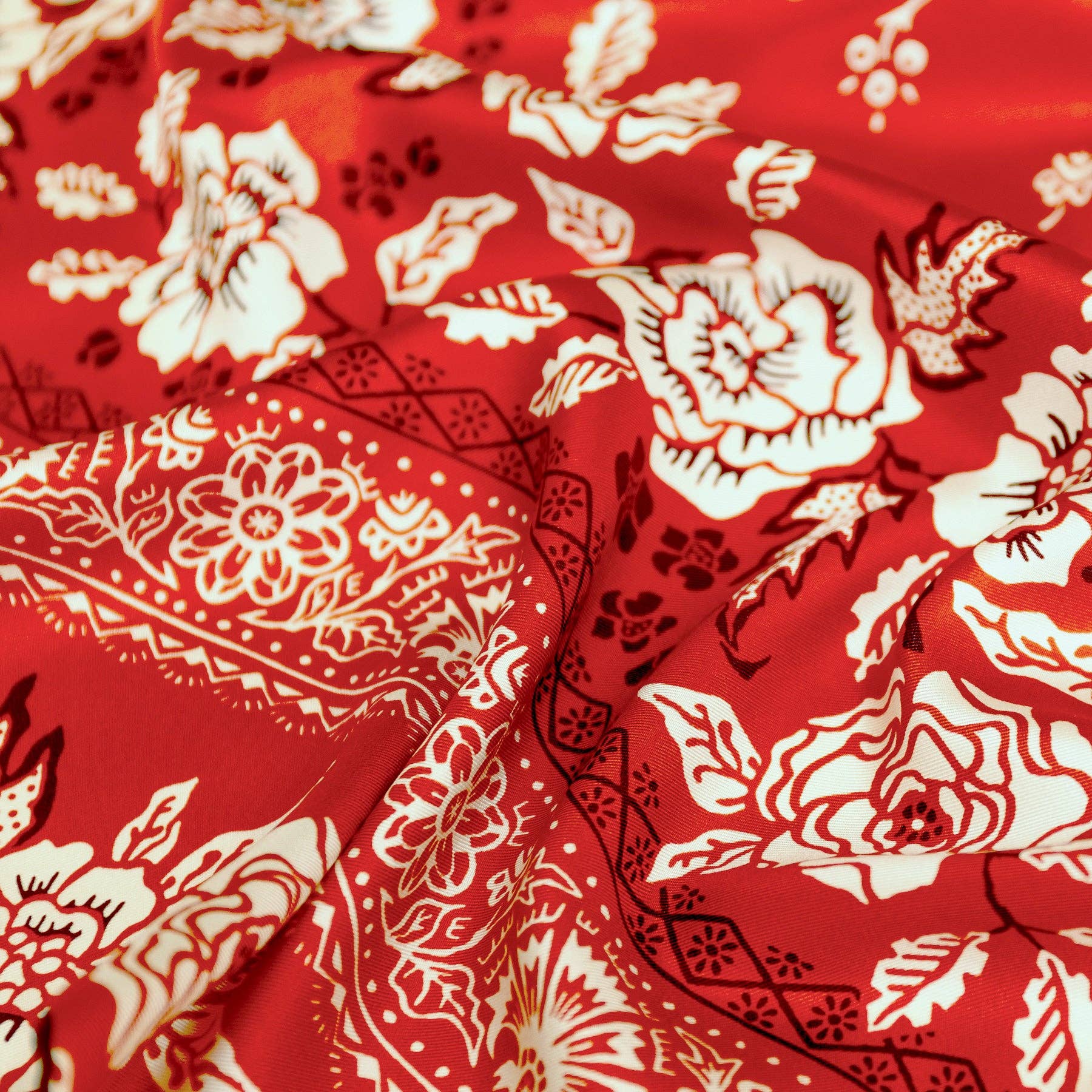 Silk Twill Scarf - Rosey in Red Hot