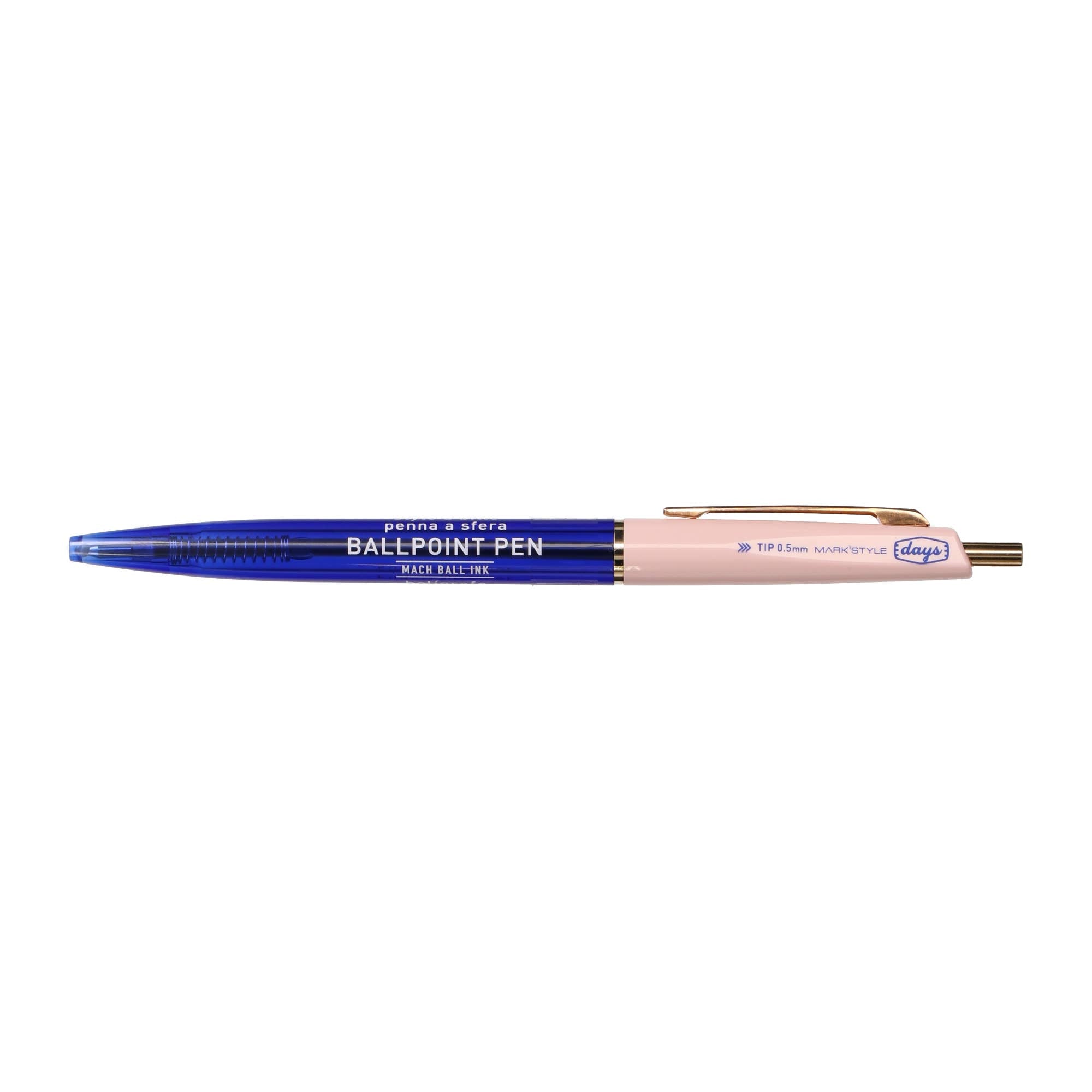 MARK'STYLE - Mach Ballpoint Pen - 0.5mm Black Oil-based ink - Blue-Pink