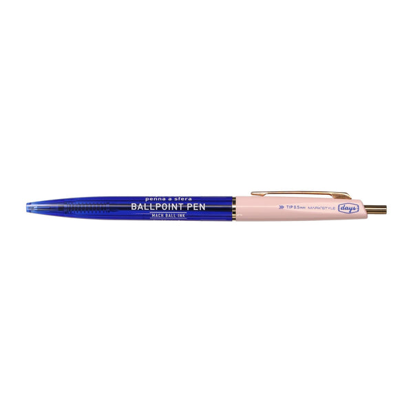 MARK'STYLE - Mach Ballpoint Pen - 0.5mm Black Oil-based ink - Blue-Pink