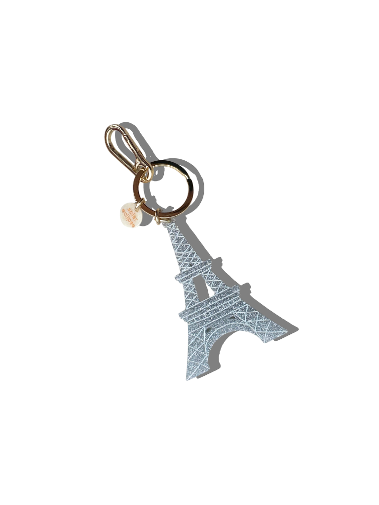 Solar Eclipse  - Bag Charm + Keychain - Eiffel Tower - Silver