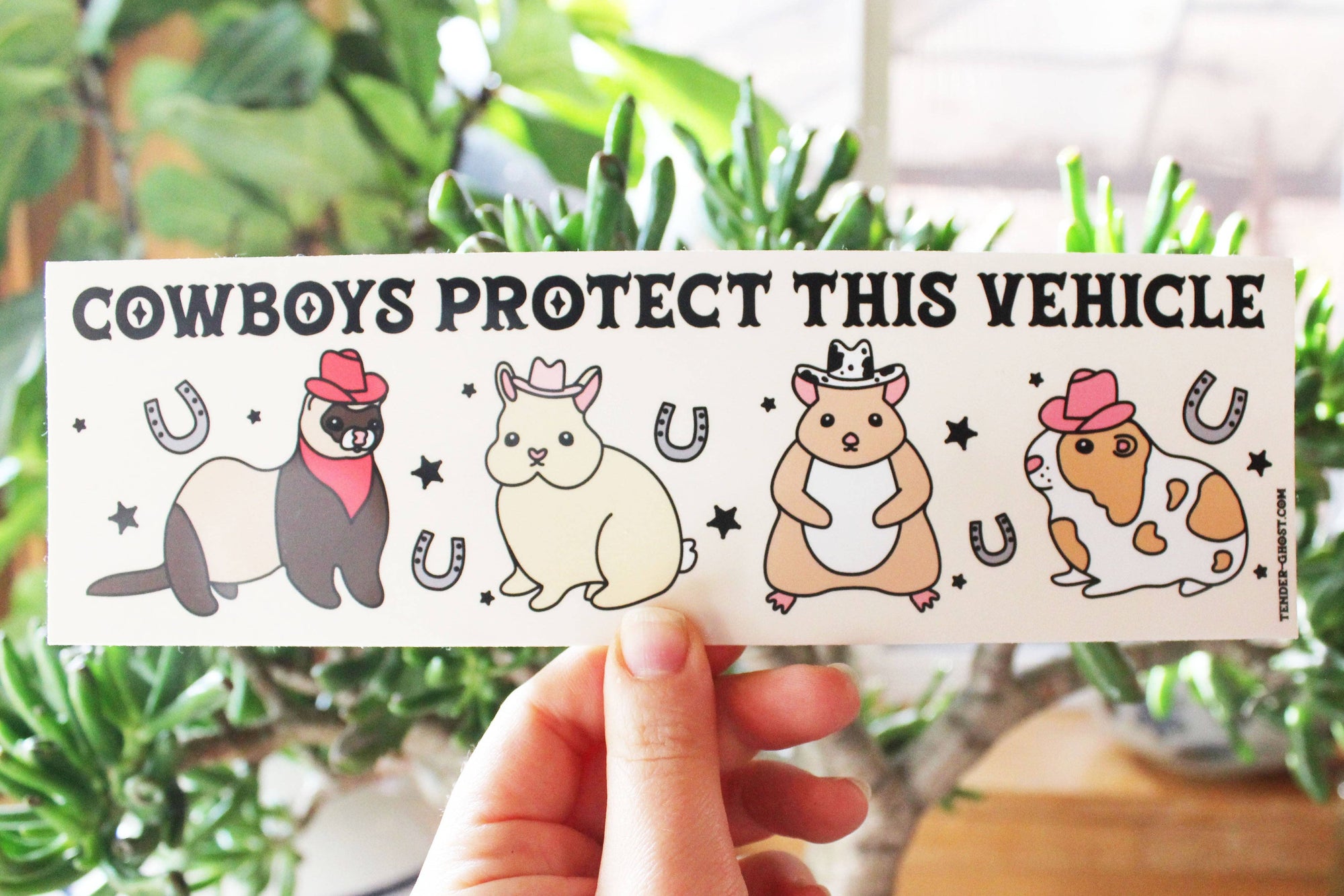 Cowboys Protect This Vehicle Bumper Sticker - Space Camp