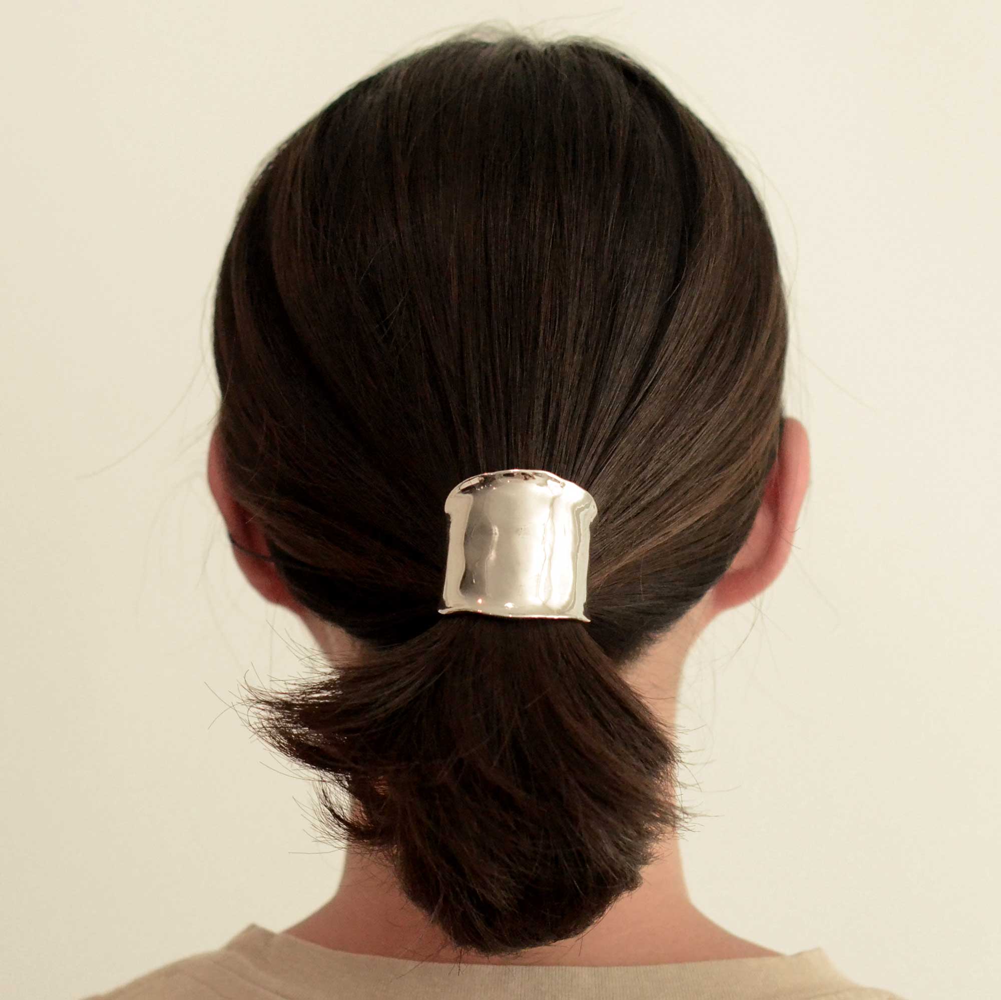 nar'sha - Metal Hair Ponytail Cuff Stick - Silver