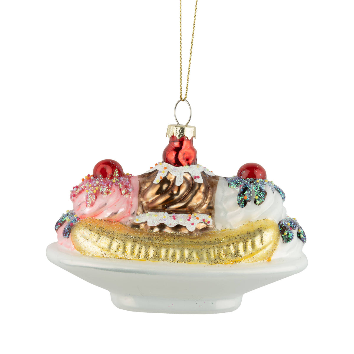Banana Split - Glass Ornament