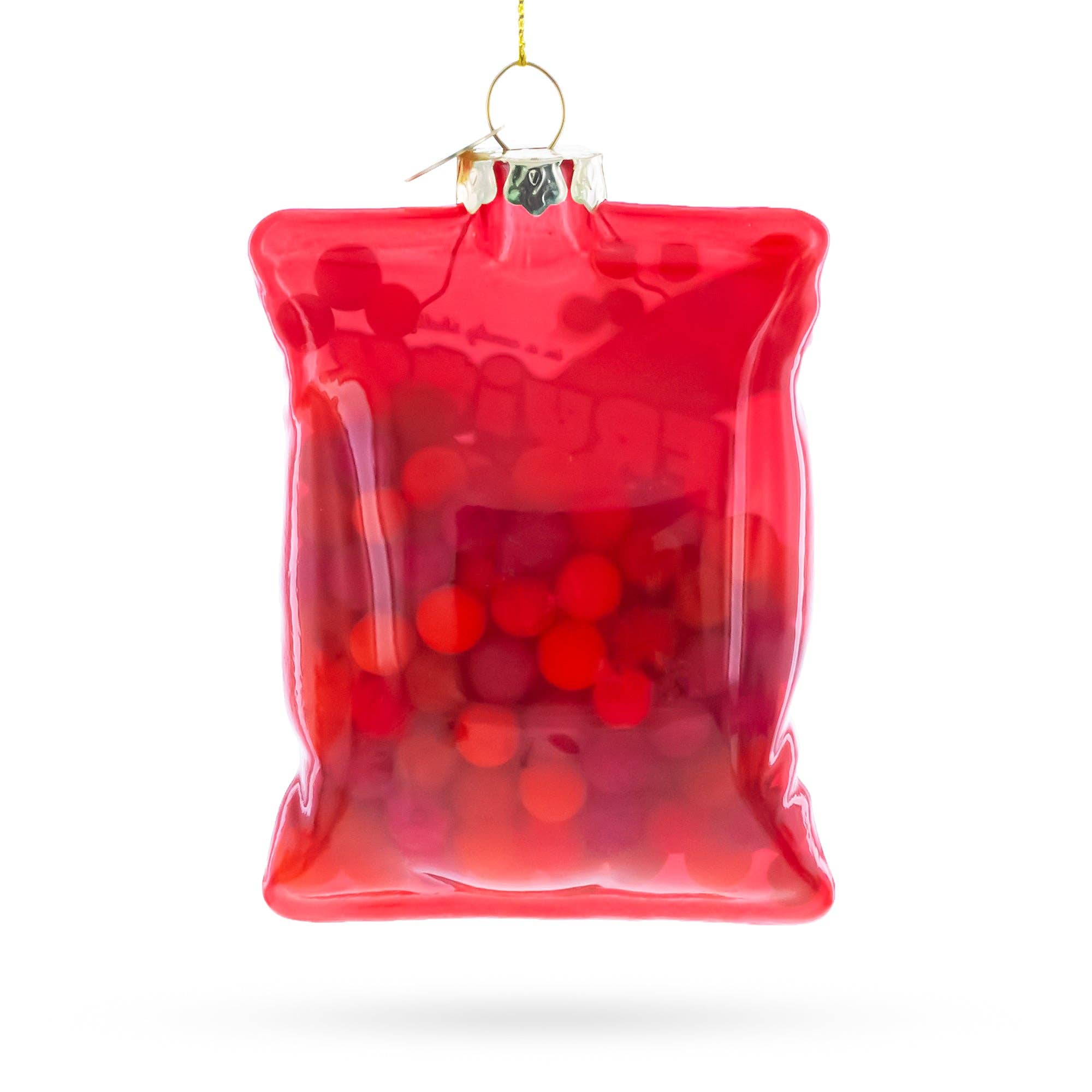 Fruity Chews Candy Bag Blown Glass Christmas Ornament