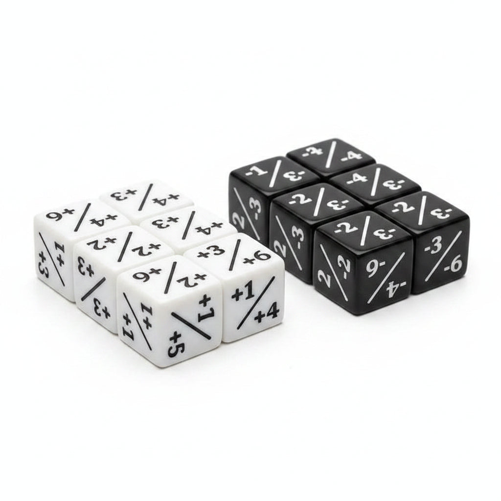 Magic The Gathering - Life Counter Dice Tokens - Black & White Set