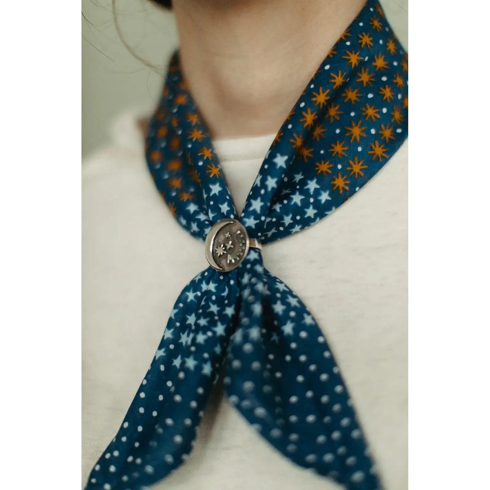 Cotton Starry Bandana in Navy