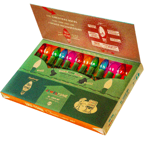 Tru-Tone - Vintage Style LED Christmas Lights - C9 25-Light Set: Jeweltone