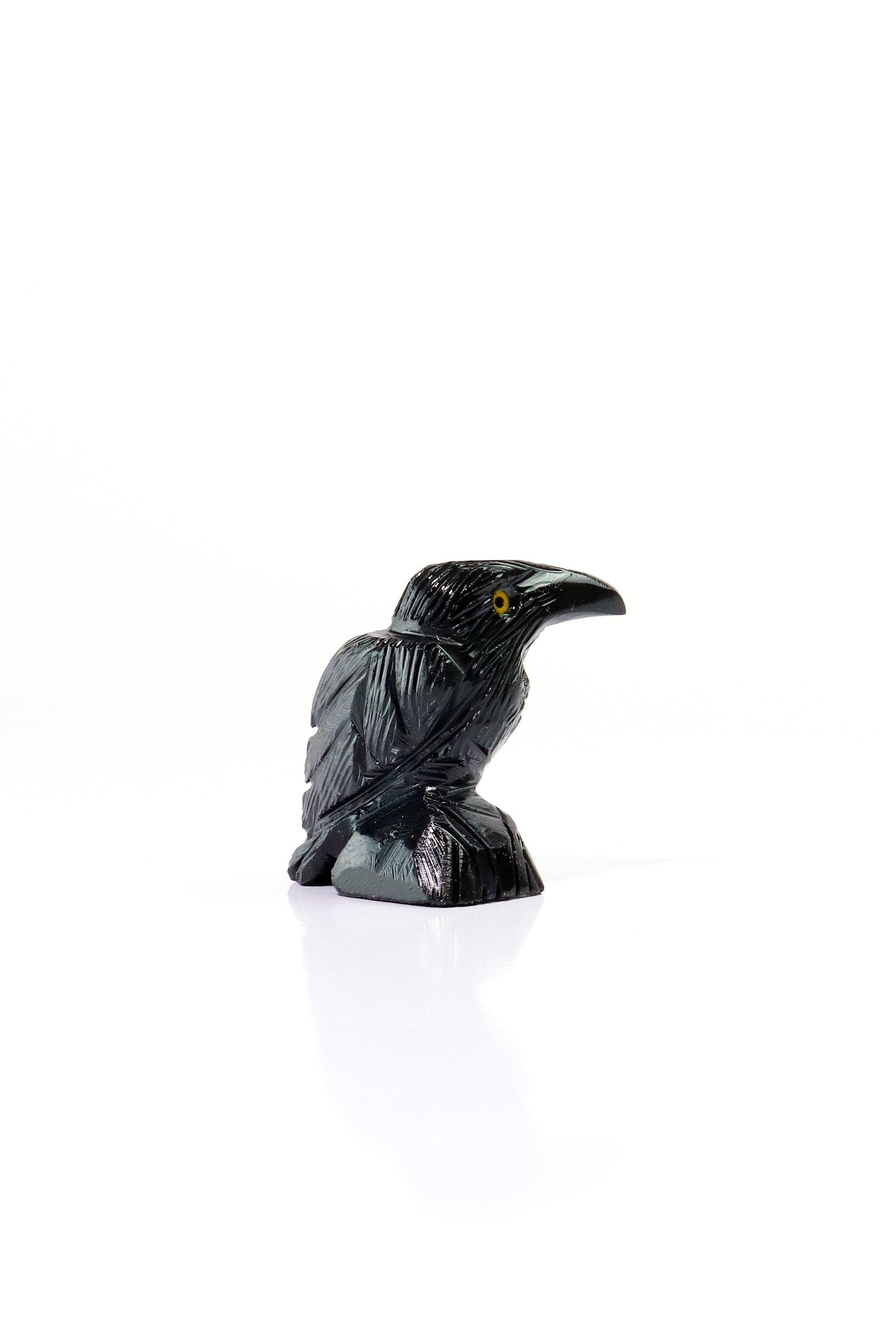 Raven Hand-Carved Onyx Figurine