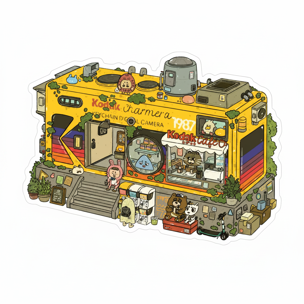 Camera Cafe Vinyl Sticker
