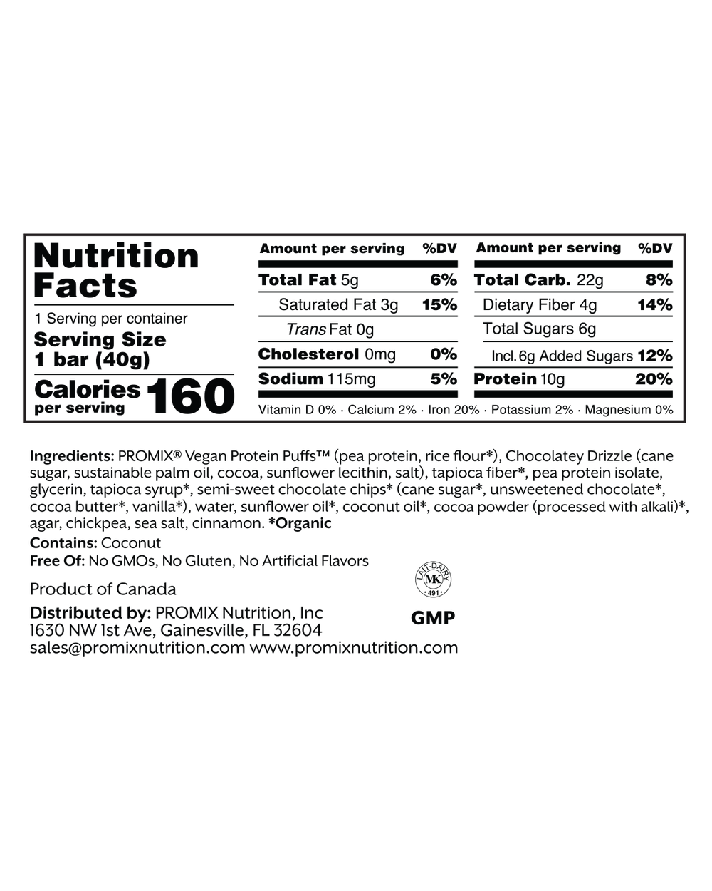 Promix - Vegan Cereal Bar - Apple Crisp