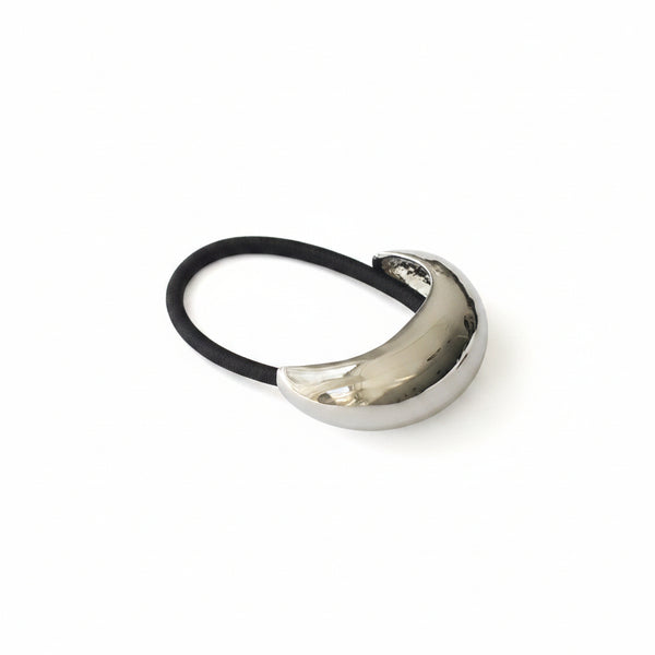 nar'sha Narrow Crescent Metal Cuff Hair Tie Silver
