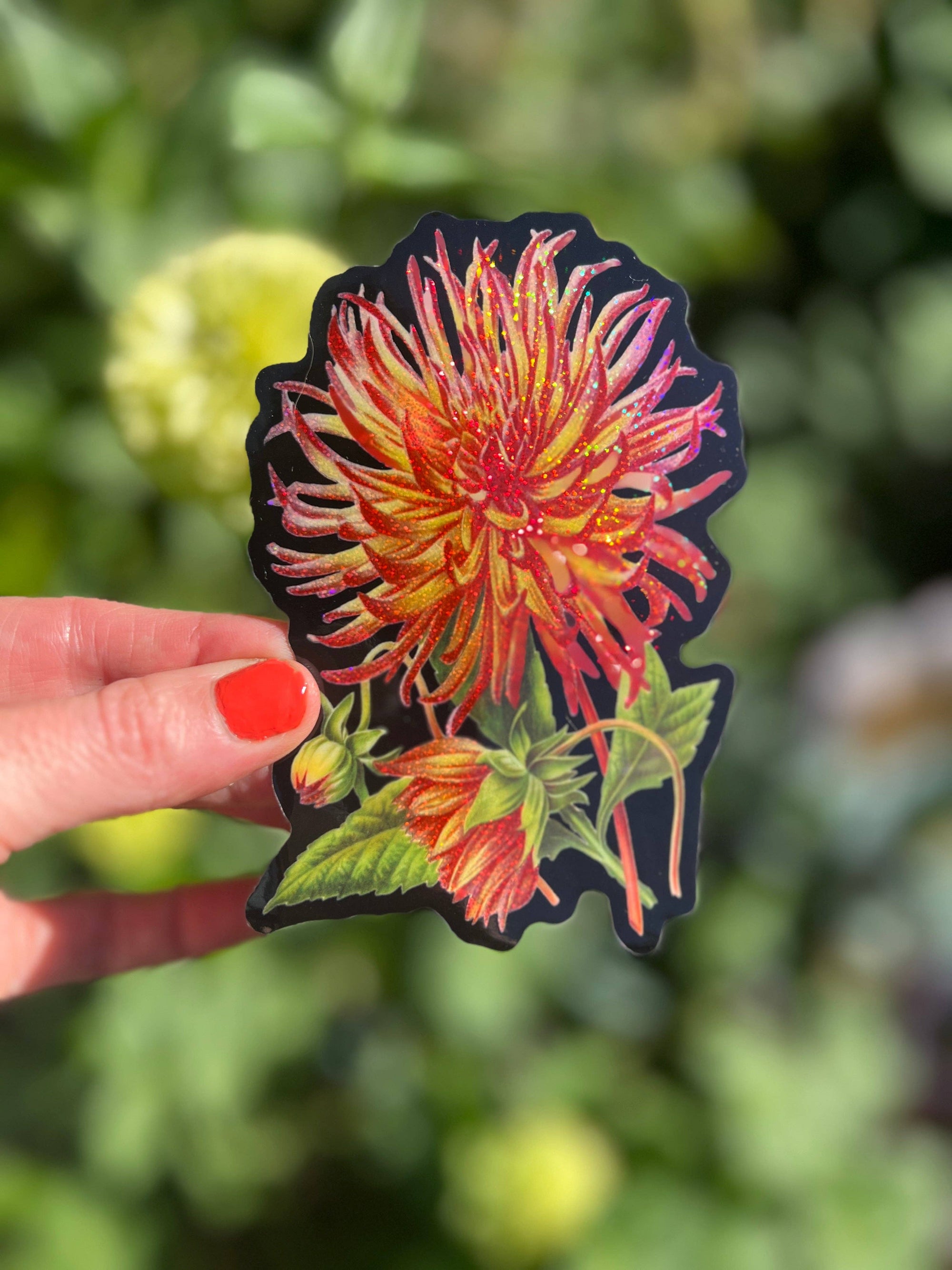 Dalia Flower - Glitter Sticker