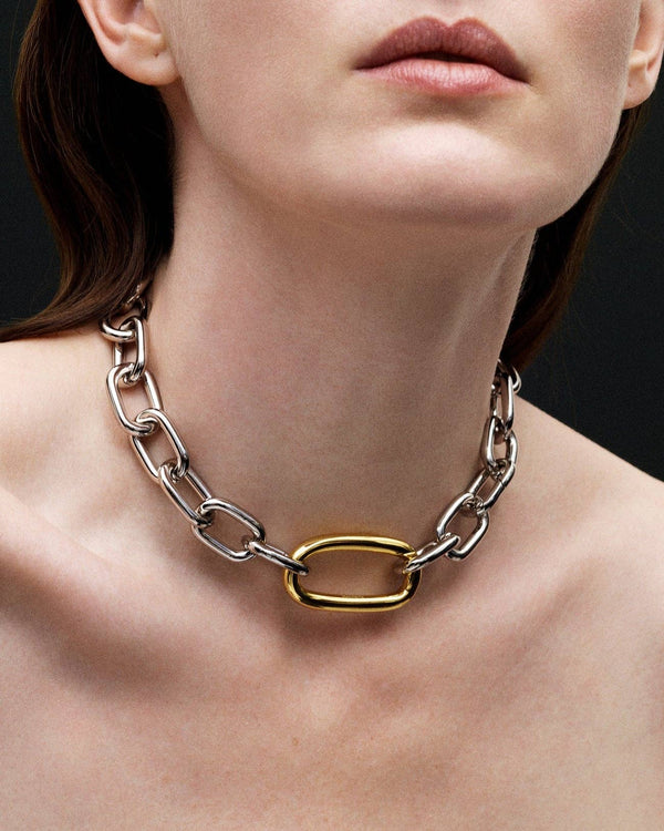 MACHETE - 19" Length Interchangeable Oval Link Necklace - Silver at Space camp in Portland, Oregon