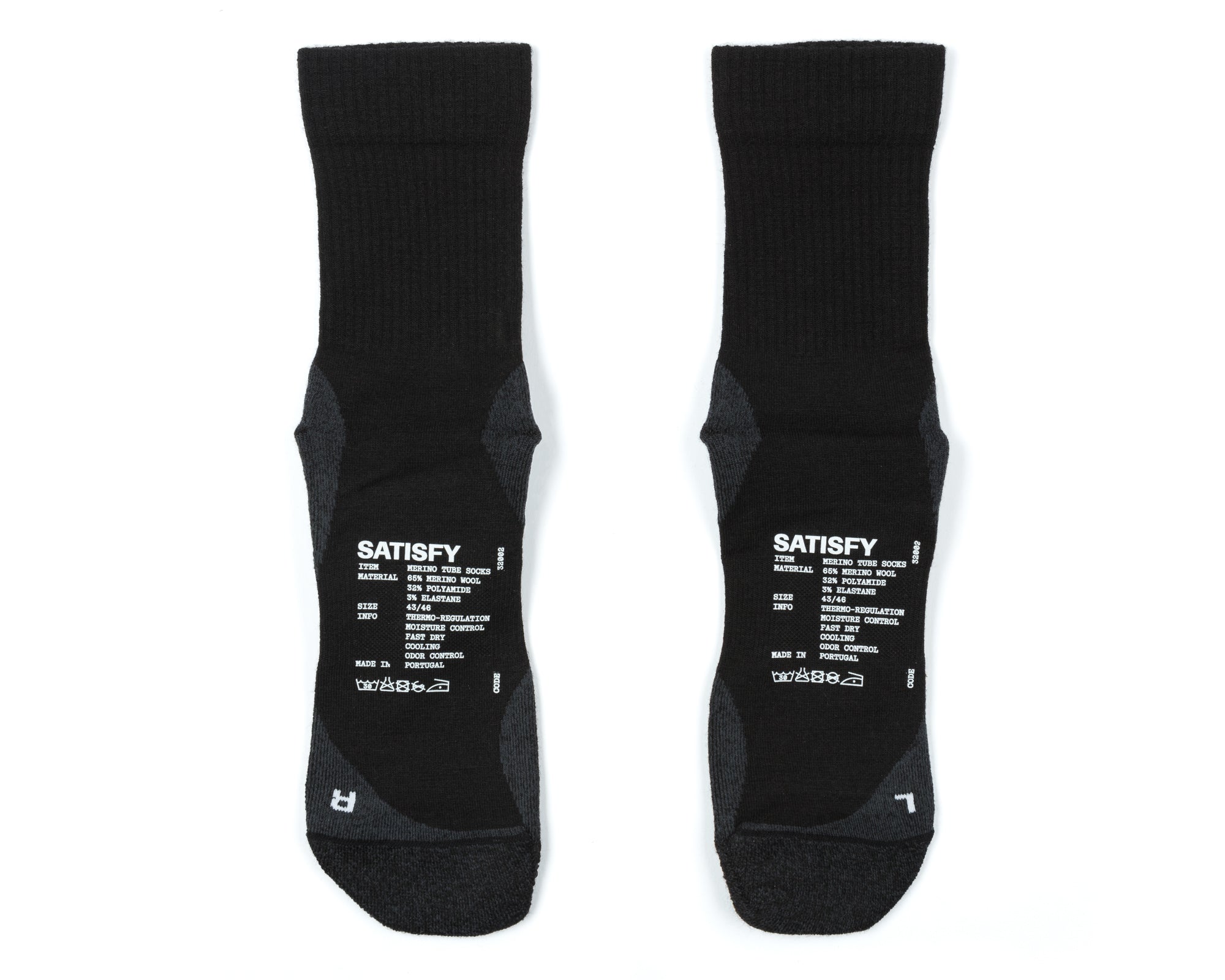 SATISFY - Merino Nylon Tube Socks - Black