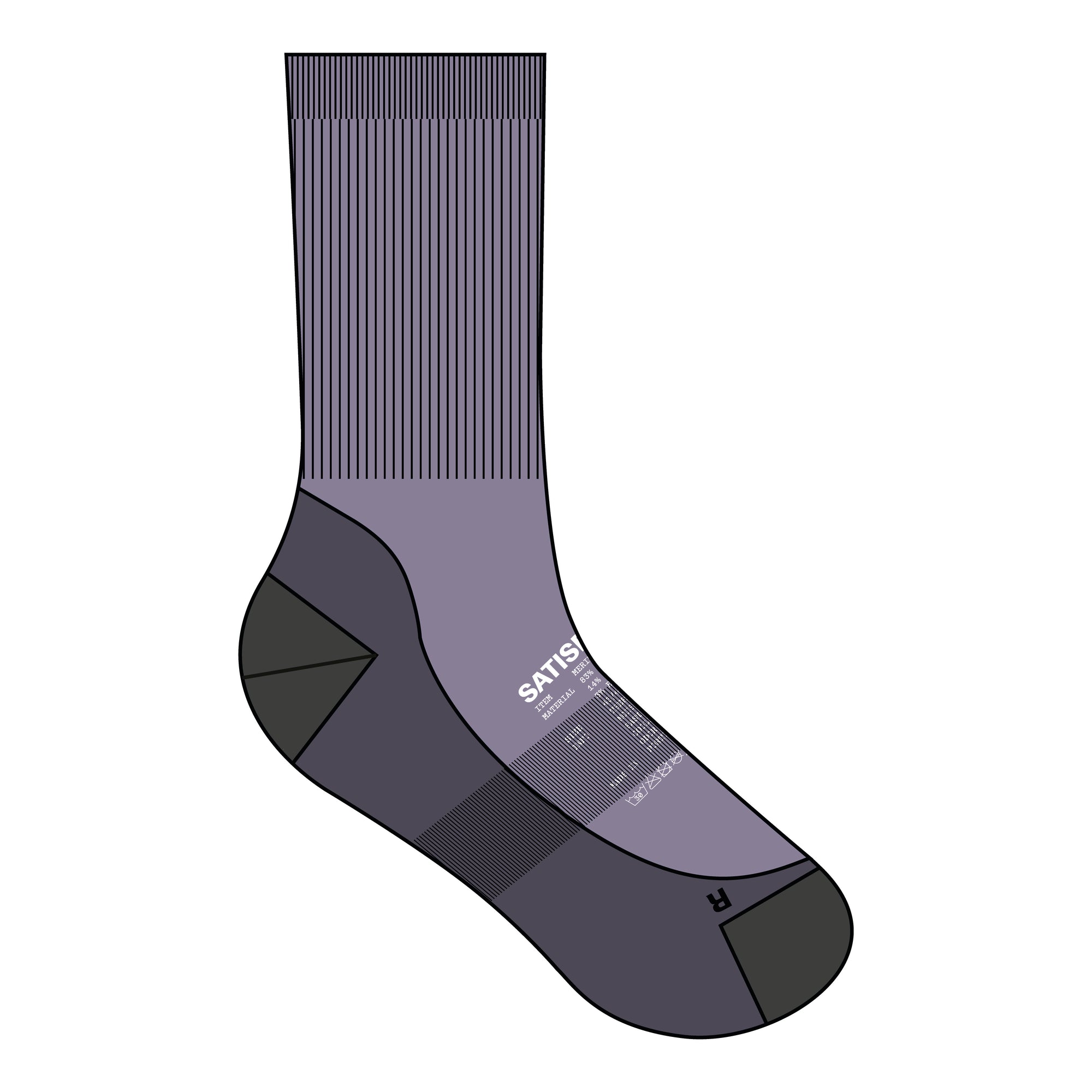 SATISFY - Merino Nylon Tube Socks - Dusk
