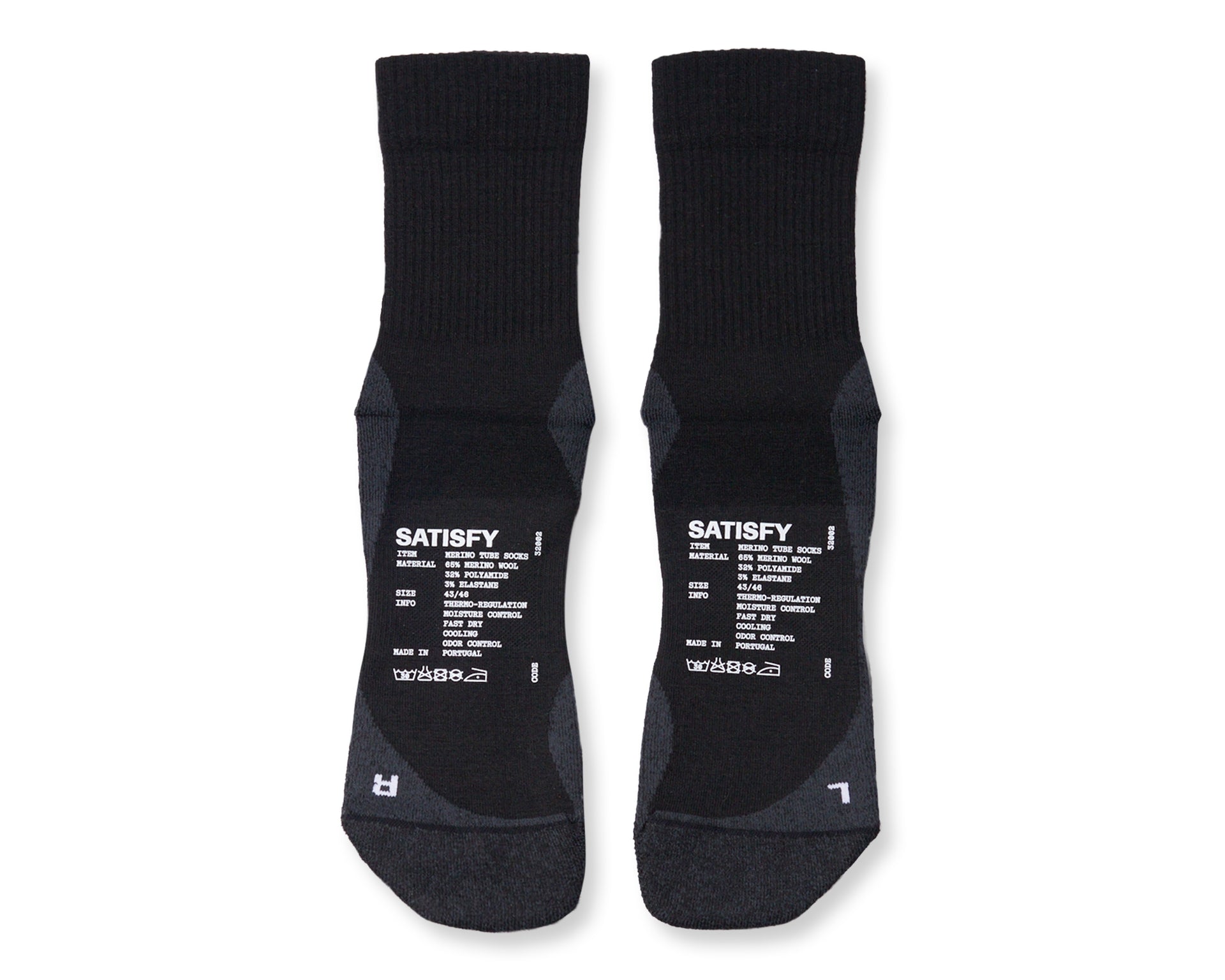 SATISFY - Merino Nylon Tube Socks - Black