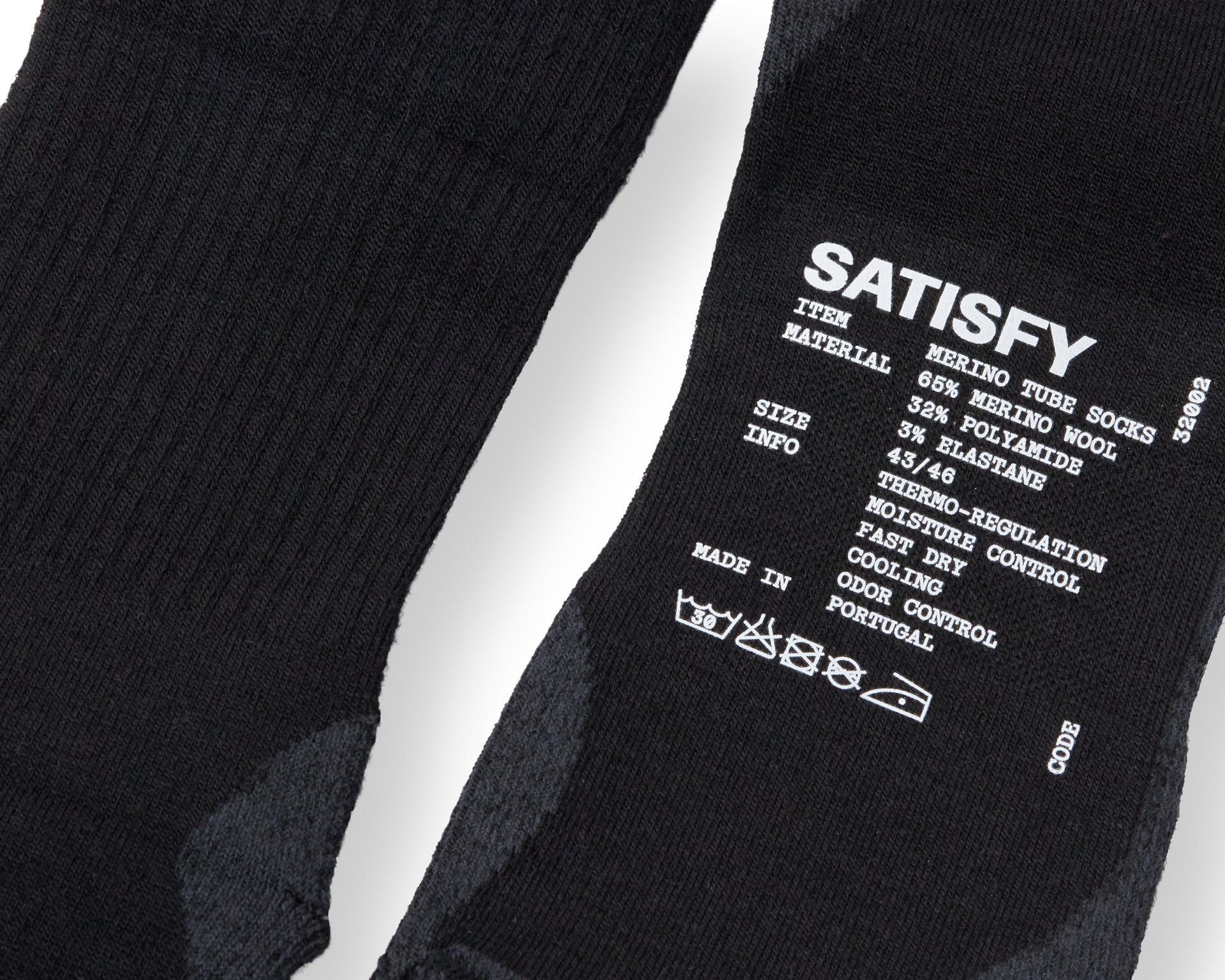 SATISFY - Merino Nylon Tube Socks - Black