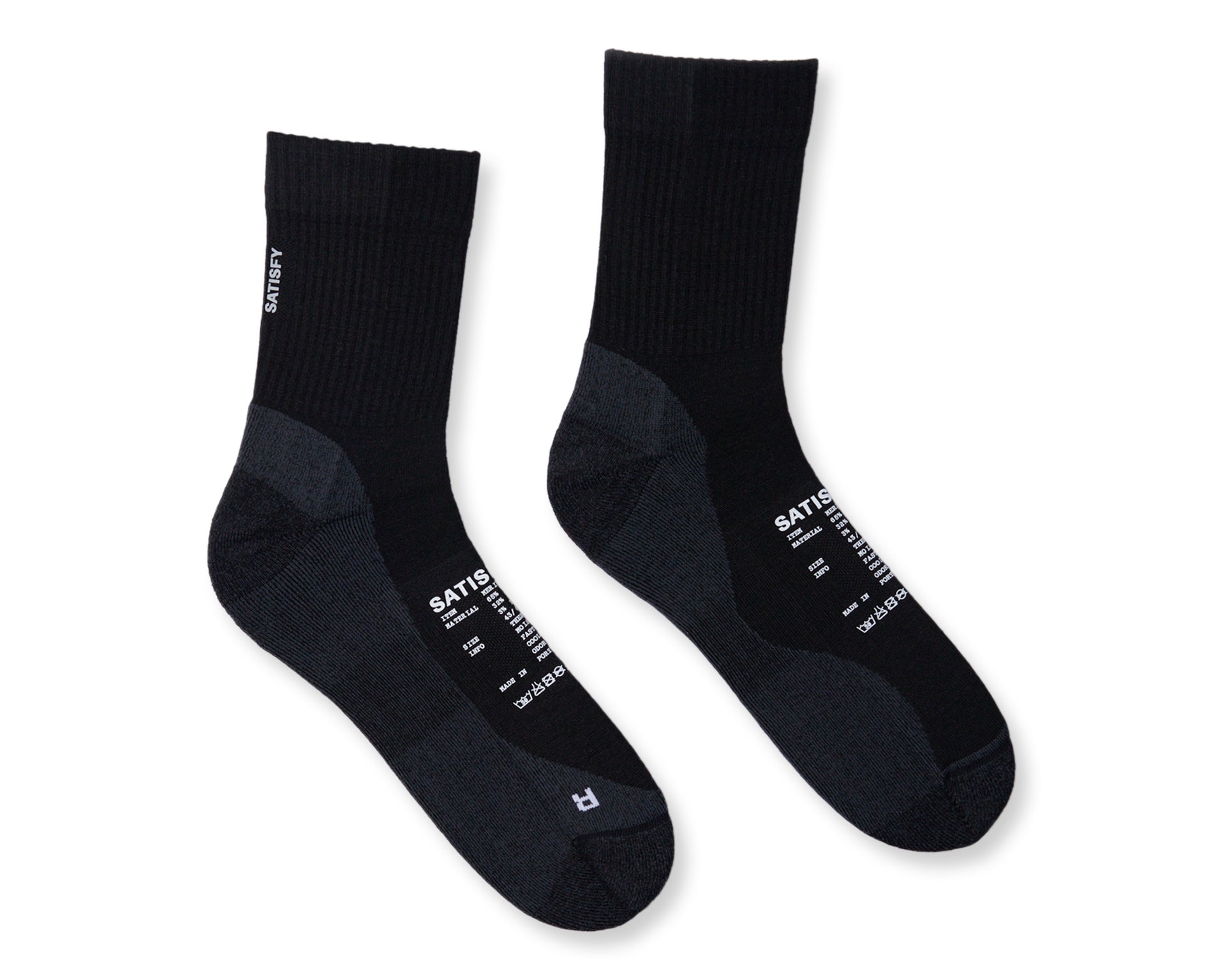 SATISFY - Merino Nylon Tube Socks - Black