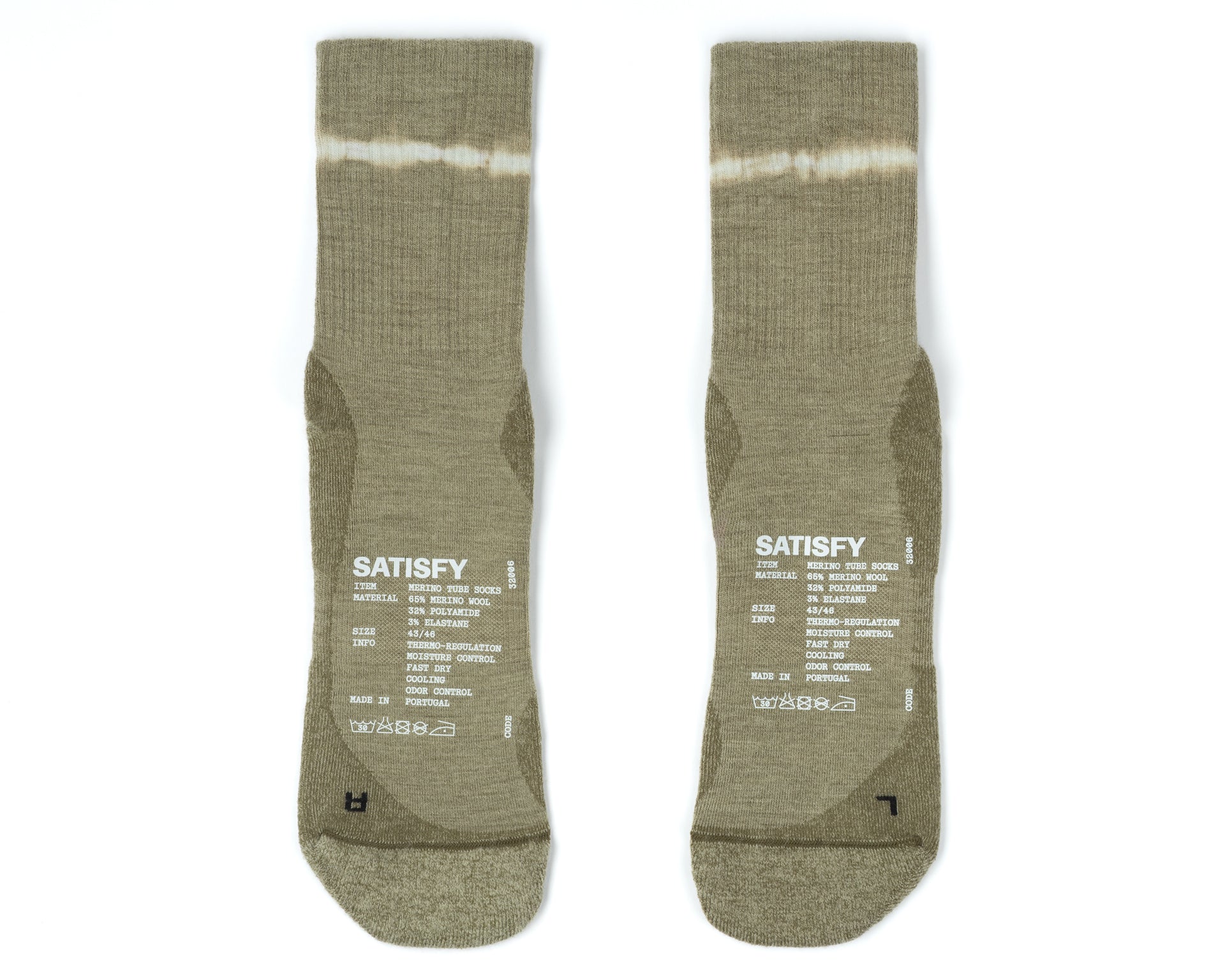 SATISFY - Merino Nylon Tube Socks - Tie Dye Covert Green