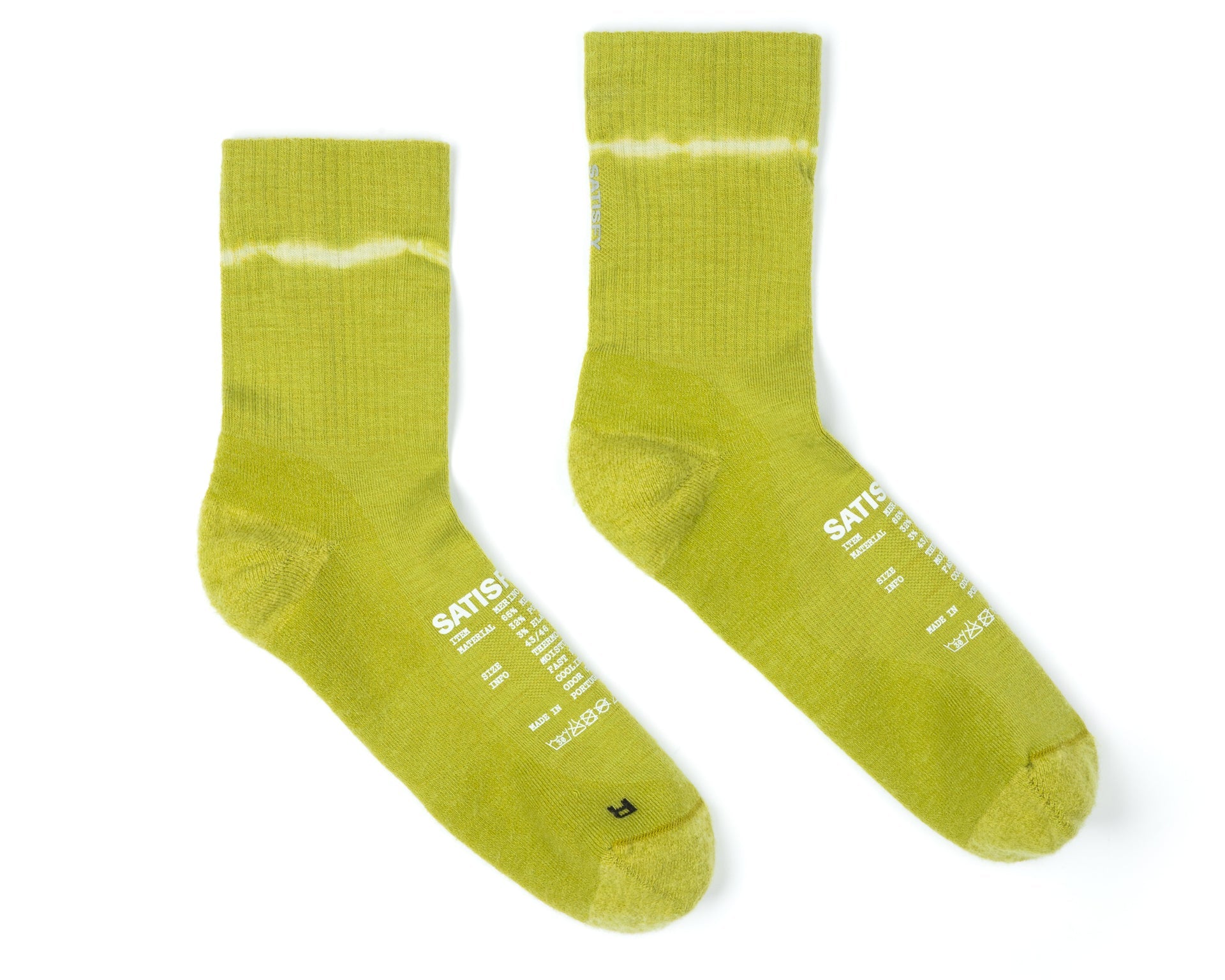 Satisfy - Merino Nylon Tube Socks - Tie Dye Grenoble Green