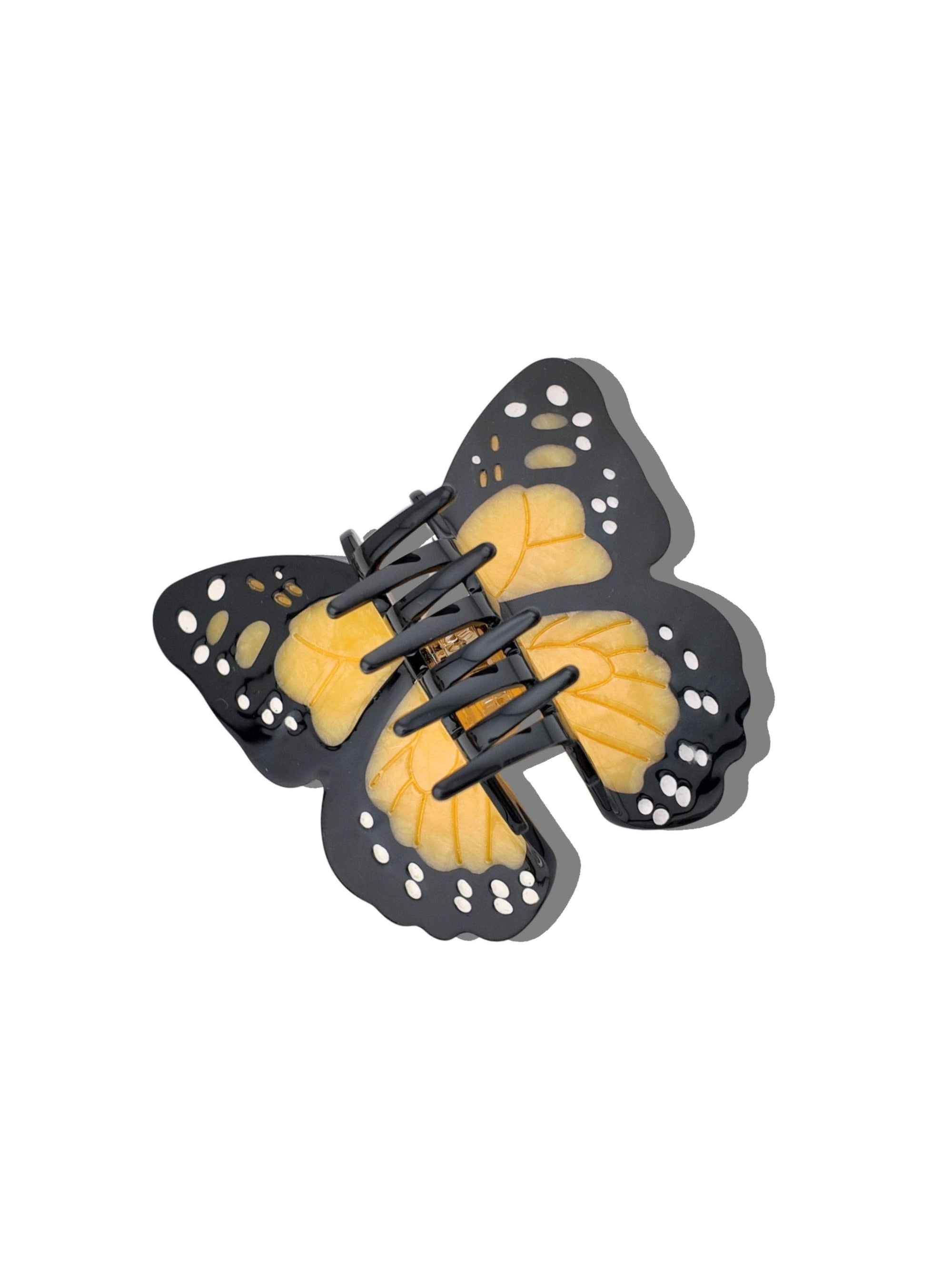 Solar Eclipse - Monarch Butterfly Claw Hair Clip: White