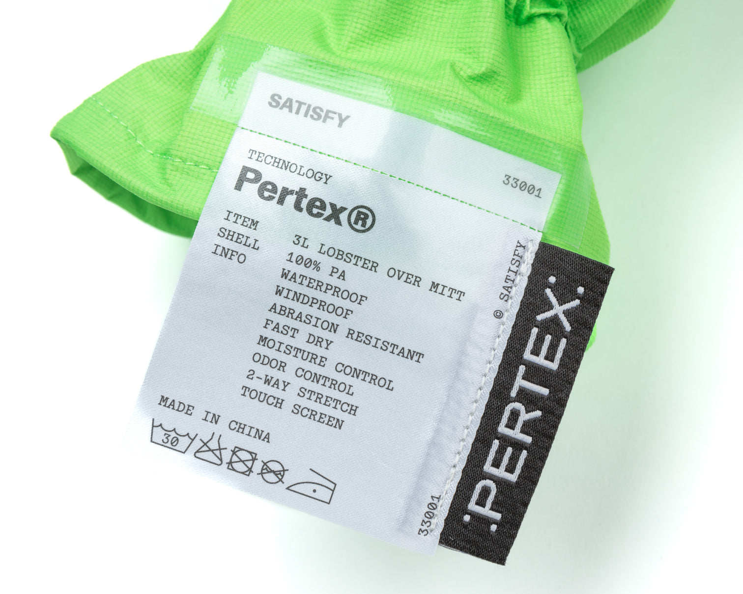 SATISFY - Pertex® 3L Lobster Over Mitts - Neon Green