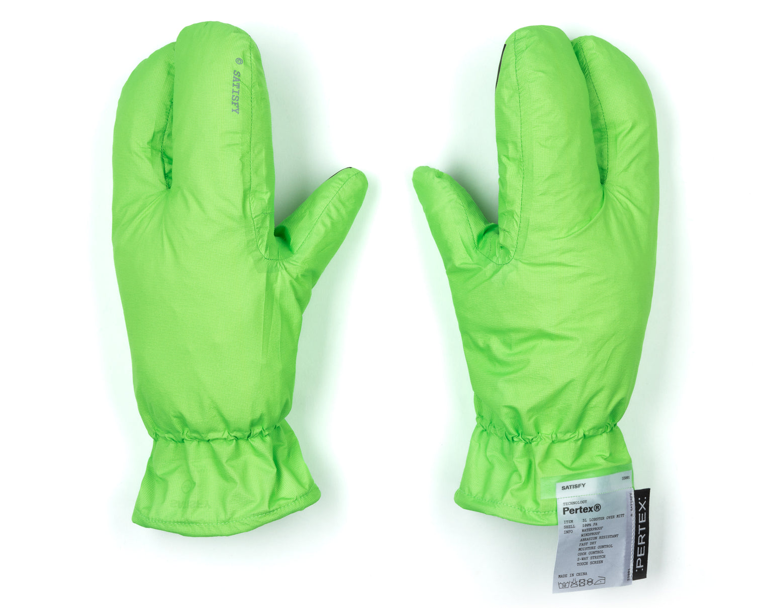 SATISFY - Pertex® 3L Lobster Over Mitts - Neon Green