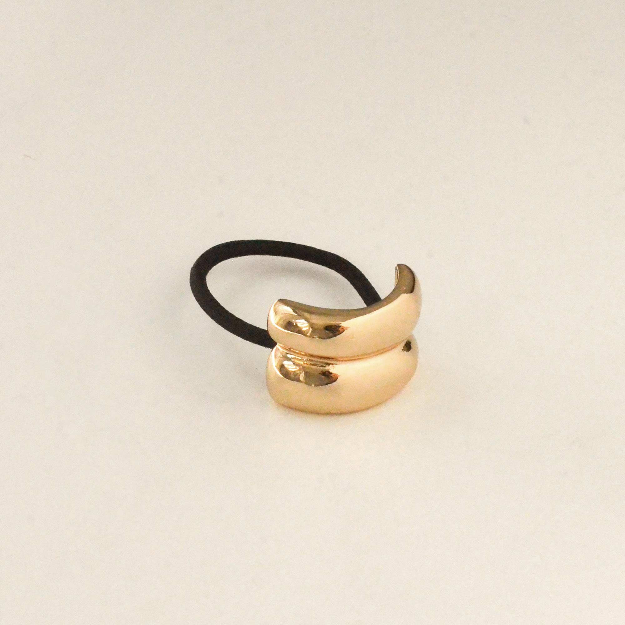 nar'sha - Mini Double Arch Metal Ponytail Hair Tie | Gold