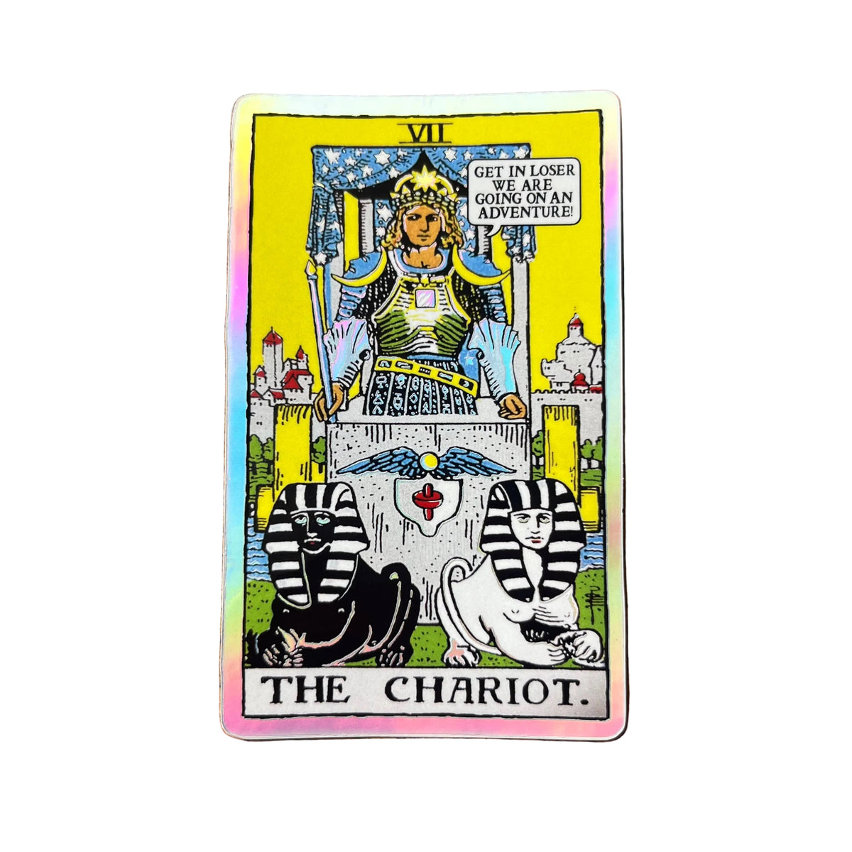 Holographic Tarot Sticker - The Chariot - Get In Loser