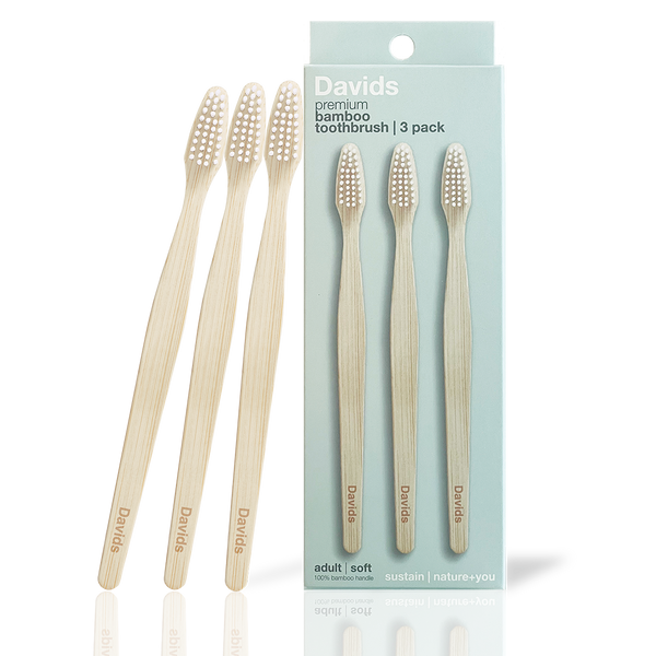 Davids - Premium Bamboo Toothbrush - Adult Soft - 3 Pack
