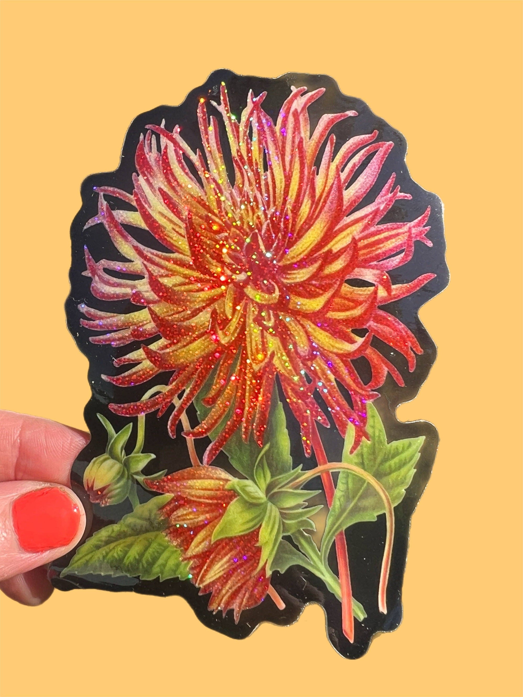 Dalia Flower - Glitter Sticker