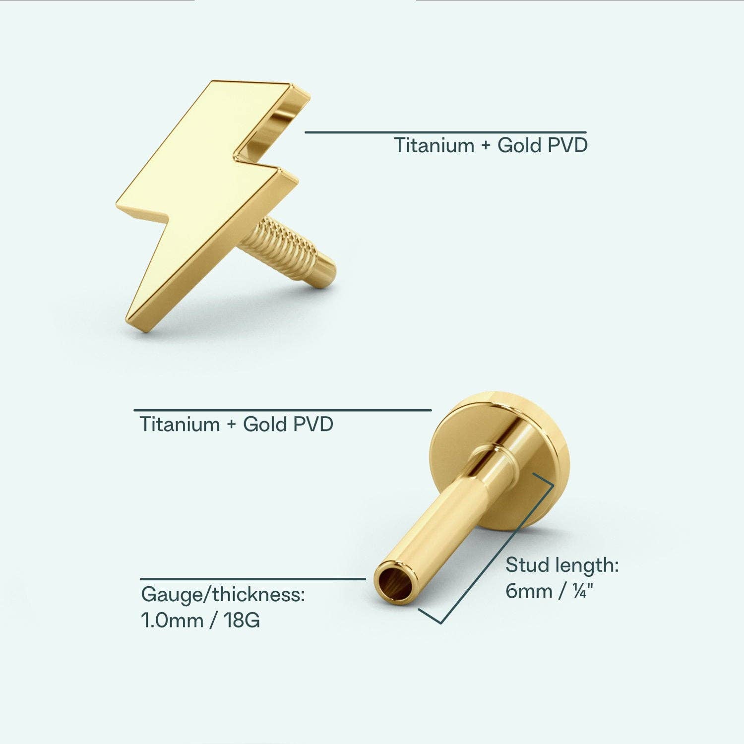 STUDIOCULT - Bolt Flat Back Earring