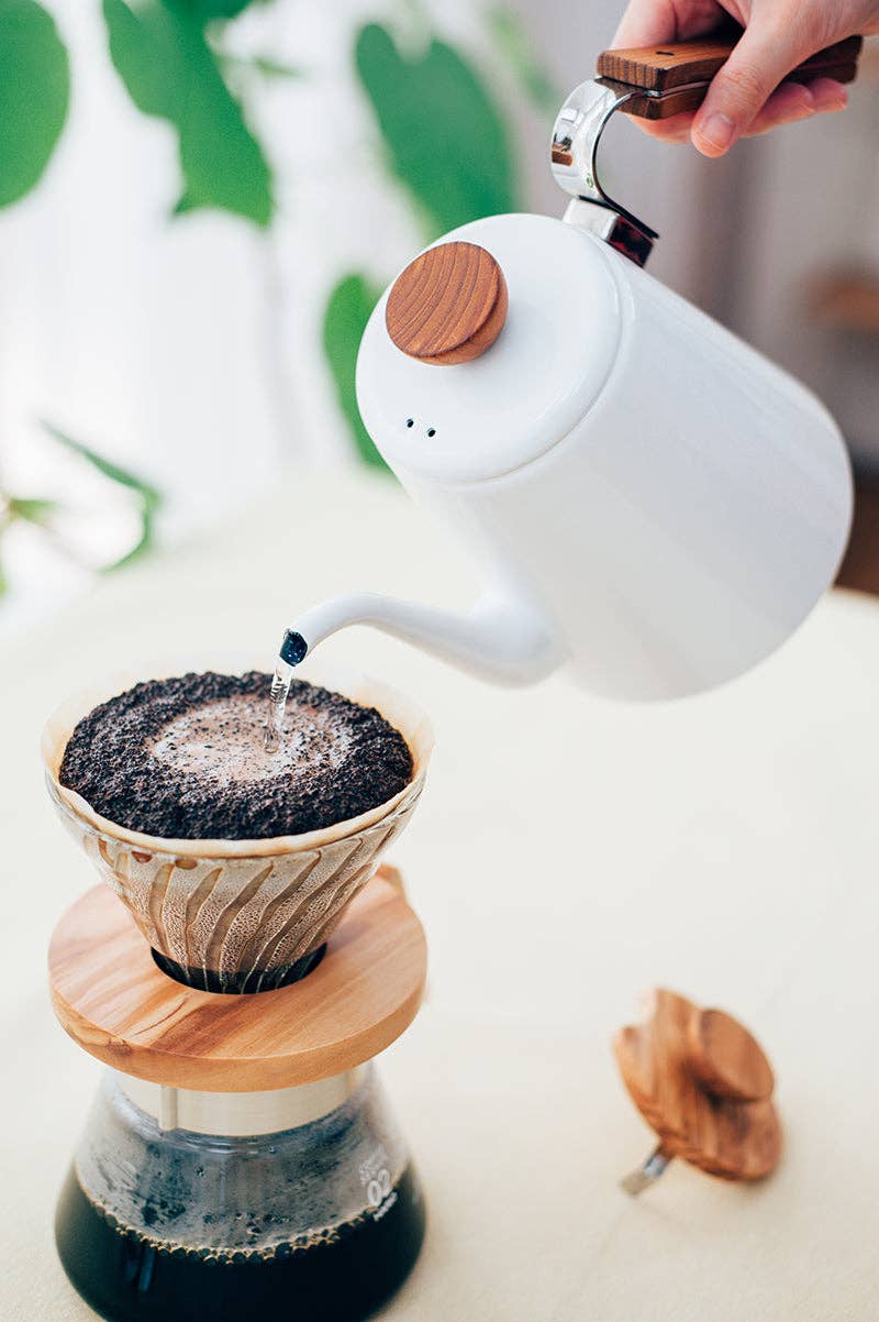 HARIO - V60 Wood Drip Kettle - 1200mL - Silver