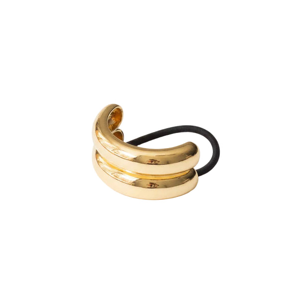 nar'sha - Wide Double Arch Metal Hair Tie - Gold