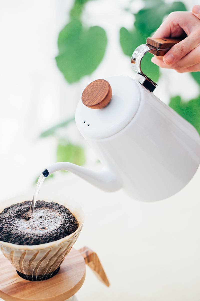 HARIO - V60 Wood Drip Kettle - 1200mL - Silver